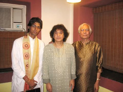 Souvik Ganguly, Zakir Hussain, and Pt. Sankha Chatterjee